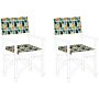 Set Of 2 Garden Chairs Replacement Fabrics Polyester Multicolour Geometric Pattern Sling Backrest And Seat