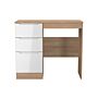 Milan 3 Drawer Vanity In White & Bardolino Oak