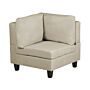 1-seat Corner Section Beige Fabric Upholstered Armchair Module Piece