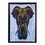 Handbrushed Cotton Wall Art - Elephant