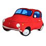 Plush Shaped Cushion - Red Fiat 500