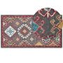 Area Rug Mulitcolour Wool 80 X 150 Cm Thick Dense Pile Oriental Pattern Kilim