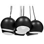 7-light Cluster Pendant Black Metal Round Shades Lamp