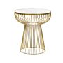 Side Table White Marble Top Gold Metal Frame 41 X 41 Cm Round Glam Modern Living Room Bedroom Beliani