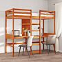 Vidaxl Loft Bed Frame Without Mattress Wax Brown 80x200cm Solid Wood Pine