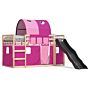 Vidaxl Bunk Bed With Slide And Curtains Pink 90x190 Cm