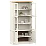 Vidaxl Glass Display Cabinet Vigo White 85x35x170 Cm Solid Wood Pine