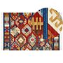 Wool Area Rug Multicolour 200 X 300 Cm Hand Woven Kilim Rug