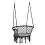 Outsunny Hanging Hammock Chair Cotton Rope Porch Swing With Metal Frame And Cushion, Large Macrame Seat, Dark Grey