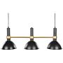 Hanging Lamp Black Gold Metal 107 Cm 3-light Track Round Shades Retro Traditional Design Dining Room