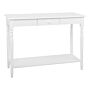 Console Table White Mdf Top With Pine Wood Legs With One Drawer Dressing Table