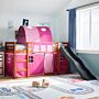 Vidaxl Kids' Loft Bed With Tunnel Pink 90x200 Cm Solid Wood Pine