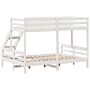 Vidaxl Bunk Bed 80x200/140x200 Cm White Solid Wood Pine