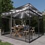 Vidaxl Gazebo With Mosquito Net&led String Lights 3x3x2.73m Anthracite