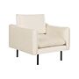 Armchair Light Beige Velvet Fabric Black Legs Modern Retro Style Beliani