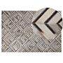 Cowhide Area Rug Beige Leather Patchwork Diamond Geometric Pattern 140 X 200 Cm