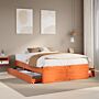 Vidaxl Bed Frame Without Mattress With Drawers Wax Brown 160x200 Cm Solid Wood Pine