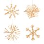 Straw Snowflake Hanging Decoration- Set Of 4