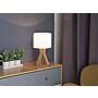 Table Lamp Light Wood And White Lampshade Contemporary Beliani