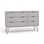 Augusta Grey 3+3 Drawer Wide Chest Of Drawers