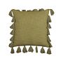 Decorative Cushion Green Cotton 45 X 45 Cm With Tassels