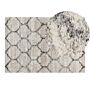 Area Rug Light Beige And Grey 160 X 230 Cm Shaggy Rectangular Geometric Honeycomb Pattern