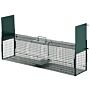 Pawhut 2-door Humane Live Trap For Small Animals, Animal Trap For Rat Mise Mink Rabbit Raccoon Gopher Squirrel, Dark Green