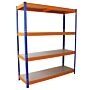 Monster Racking S-rax Warehouse Storage Shelving, Blue/orange, 150cm W, 50cm D