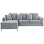 Corner Sofa Light Grey Fabric Upholstered L-shaped Right Hand Orientation