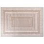 Area Rug Beige And White Jute Blend 160 X 230 Cm Modern Geometric Pattern Soft Home Decor