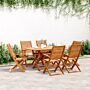 Vidaxl Folding Garden Chairs 6 Pcs 57x66x95 Cm Solid Wood Acacia