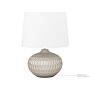 Bedside Table Lamp Gold Round Base White Shade