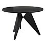 Garden Dining Table Black Aluminium Round Ø 110 Cm Outdoor