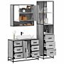 Vidaxl 3 Piece Bathroom Furniture Set Grey Sonoma Engineered Wood