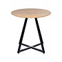 Side Table Light Wood Top Black Legs