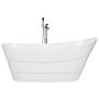 Bathtub White Acrylic Oval Overflow System Freestanding