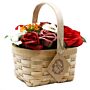 Large Red Bouquet In Wicker Basket