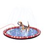 Pawhut 150cm Splash Pad Sprinkler For Pets Dog Bath Pool Water Game Mat Toy Non-slip Outdoor Backyard Red