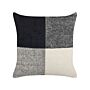 Decorative Cushion Black Beige Cotton Patchwork 45 X 45 Cm Modern Traditional Decor