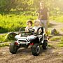 Aiyaplay 2 Seater 24v 7ah Ride On Truck, Battery Powered Electric Ride On Car W/ Remote, Suspension, 3 Speeds - White