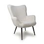 Bordeaux Textured Chenille Effect White Armchair