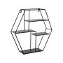 Wall Mounted Shelf Black Colour Metal 40 X 40 Cm Hexagon Shape