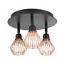 Ceiling Light 3 Lights Copper Metal Adjustable