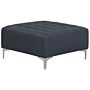 Ottoman Dark Grey Tufted Fabric Modern Living Rom Square Footstool Silver Legs