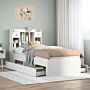 Vidaxl Bookcase Bed Without Mattress White 90x190 Cm Single Solid Wood Pine