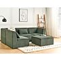 Modular Right Corner 4 Seater Sofa Dark Green Corduroy With Ottoman 4 Seater Sectional Sofa