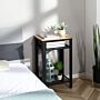 Homcom Industrial-style Boxy Side Table 3 Layer 2 Shelves Storage Display W/ Metal Frame Stylish On-trend Bedside End Table Nightstand