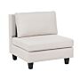 1-seat Section Light Beige Fabric Upholstered Armchair With Cushion Module Piece Modular Sofa Element