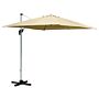 Outsunny 3 X 3(m) Cantilever Roma Parasol With Aluminum Frame Crank & Tilt, 360°rotating Garden Umbrella 250g Polyester Sunshade With Crossbase Beige