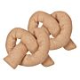 Set Of 2 Cushions Light Brown 172 X 14 Cm Teddy Fabric Throw Pillows Decorative Soft Filling Multiple Shapes Accessories